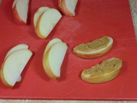 peanut butter on apples