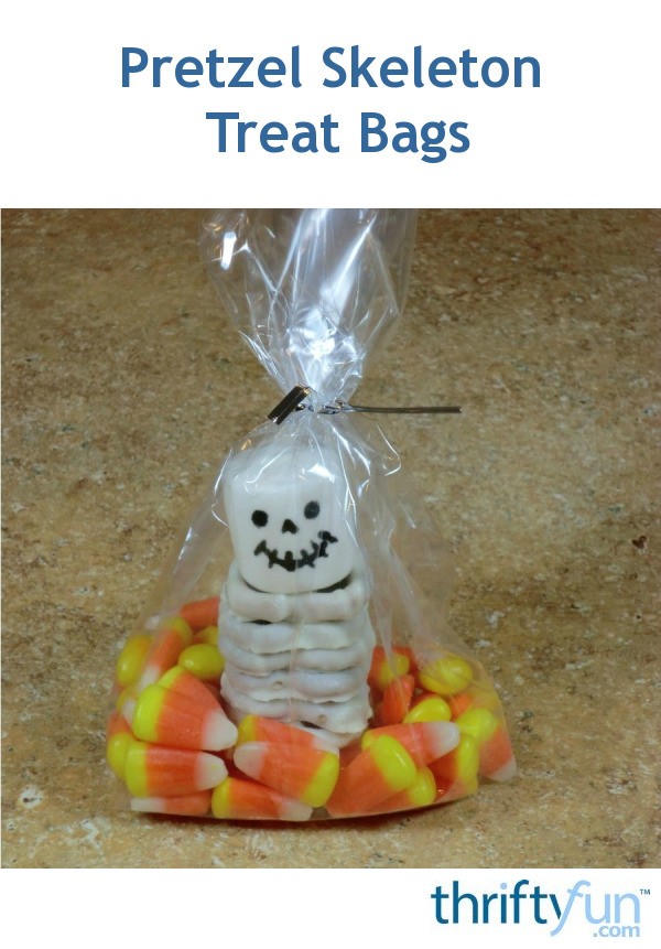 Making Pretzel Skeleton Treat Bags ThriftyFun