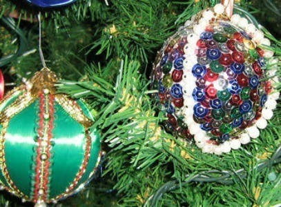 vintage sequin ornaments