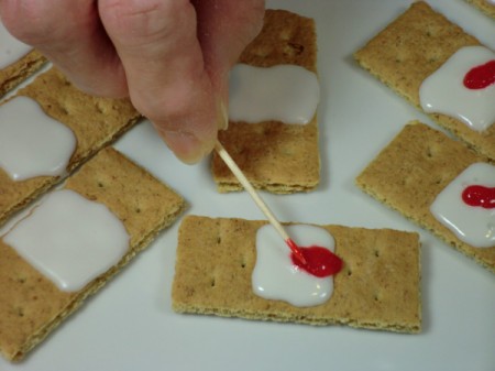 spread gel around with toothpick