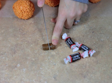 cut tootsie rolls in half