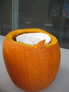 Small pumpkin bowl for dip.