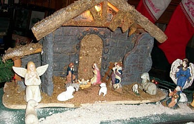 Train Village with Nativity Scene