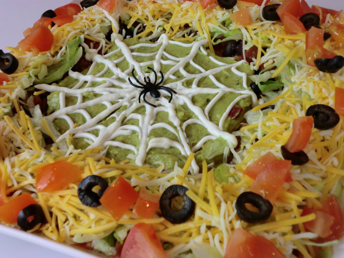 Spider Web Layered Taco Dip Recipes | ThriftyFun