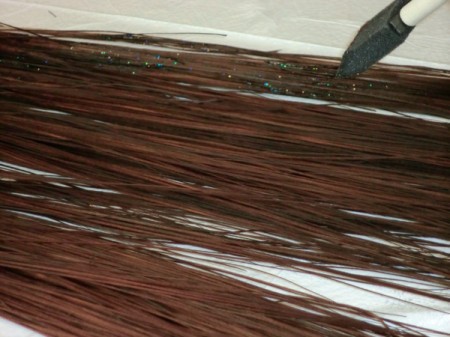 add glitter to broom material