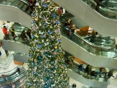 Escalators at a shopping mall