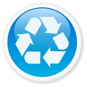 Glossy Blue Recycle Button