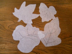 Four different leaf tracings.