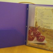 Binder with holiday recipes.