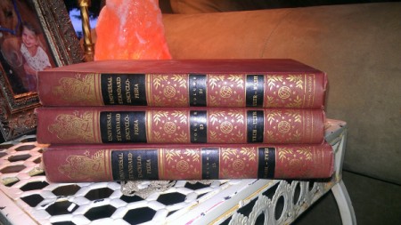 Stack of encyclopedias.