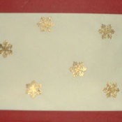 Envelop with gold snowflakes.