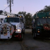 Decorating a Trash Truck for a Christmas Parade