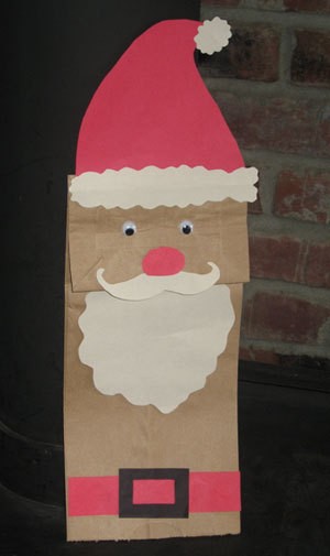 Brown paper bag puppet.