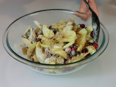 stirring fruit filling