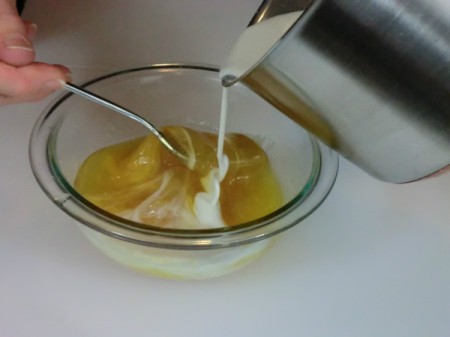 adding coconut mixture