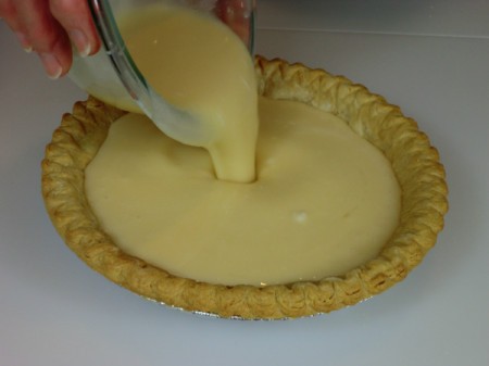 adding filling to shell