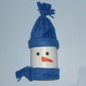 Snowman made from a Bleach Bottle.