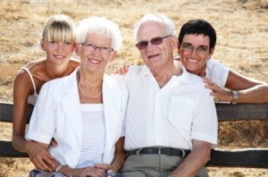 Photo of an 91 year old man with family.