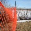 An orange snow fence