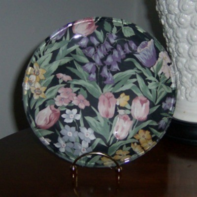 Fabric Covered Decorative Glass Plate