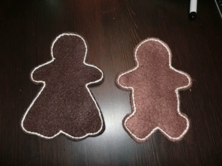 stitched gingerbread people