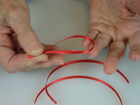 cut ribbon for hanging