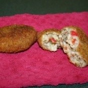 Brown rice and cheese appetizer