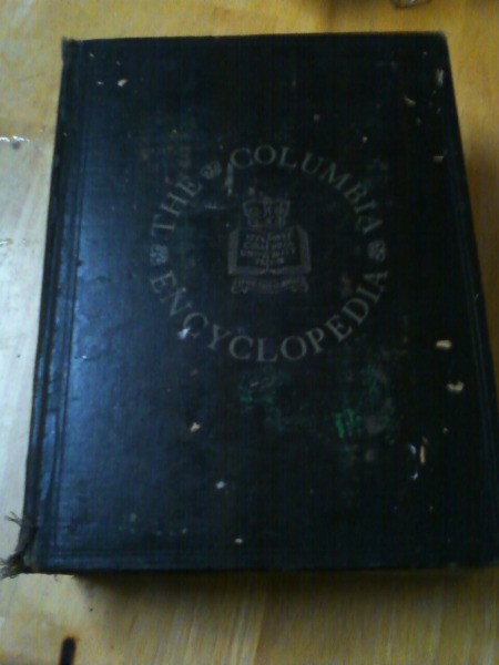 Blue bound volume of Columbia encyclopedia.