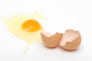 A broken egg.