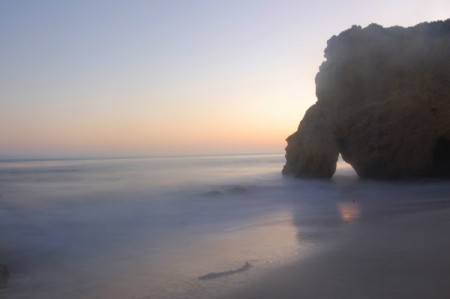 Beach and rock formation.