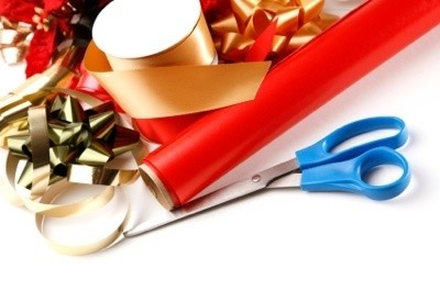 Wrapping paper, bows and supplies