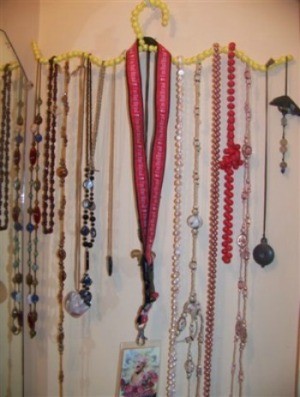 Beaded Wire Coat Hanger for Necklaces