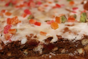 Closeup of pan lebkuchen.