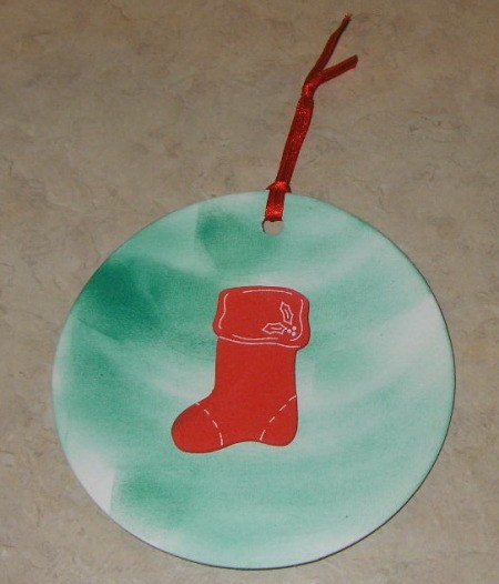 Ribbon hanger attached.