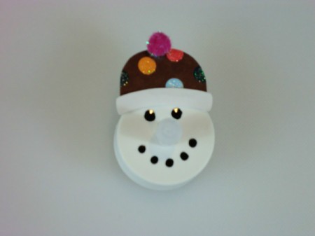 gglue hat on snowman