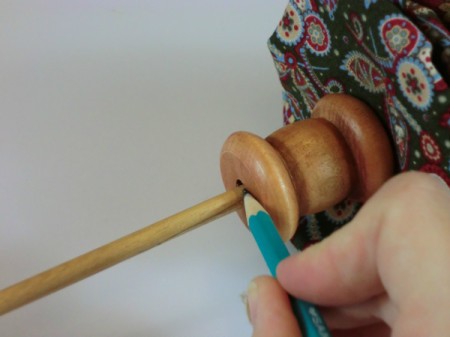Marking dowel for cutting.