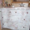 Bathroom vanity made from an old dresser.