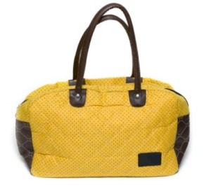 Photo of a yellow fabric purse.