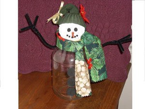 Recycled Jar Snowman