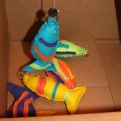 Felt fish in box.