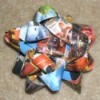 Christmas bows made from magazines.