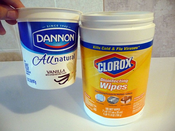 yogurt and wipes containers