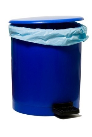 Blue Trash Can