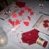 A Valentine's Day decorated table