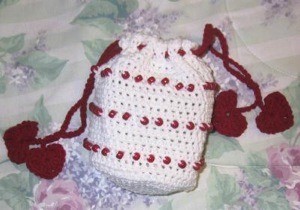 Crochet Beaded Valentine Bag