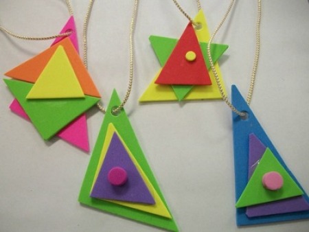 brightly colored foam jewelry