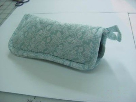 Eyeglass Cozy Case made with a potholder.