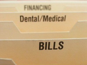 Bill folder for medical expenses.