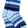 Blue striped socks.