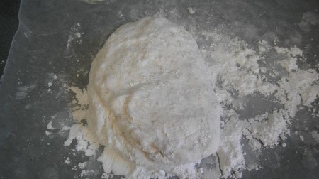 Marshmallow and confectioner's sugar mixture.